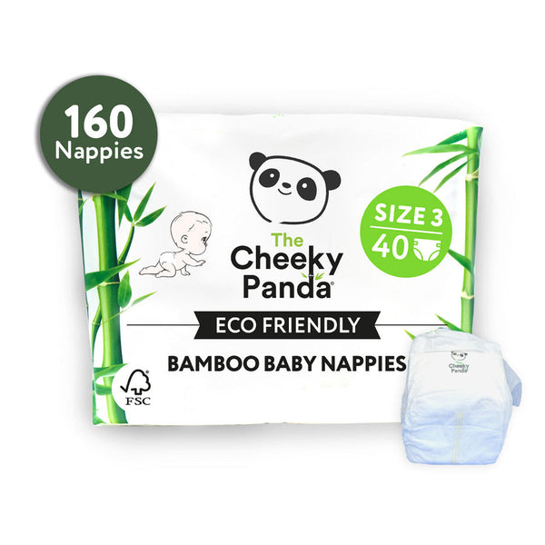 The Cheeky Panda Eco-Luxury Bamboo Baby Nappies Size 3 (6-11kg) (160pk)