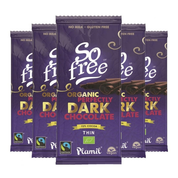 Plamil So Free Organic Perfectly Dark Chocolate 72% Cocoa 80g (12pk)
