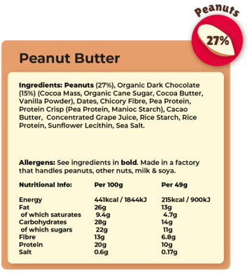 Vive Peanut Butter Dark Chocolate Protein Bar 49g